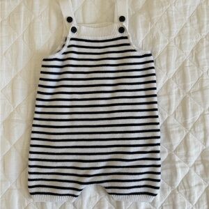 Janie and Jack Navy/white knit romper